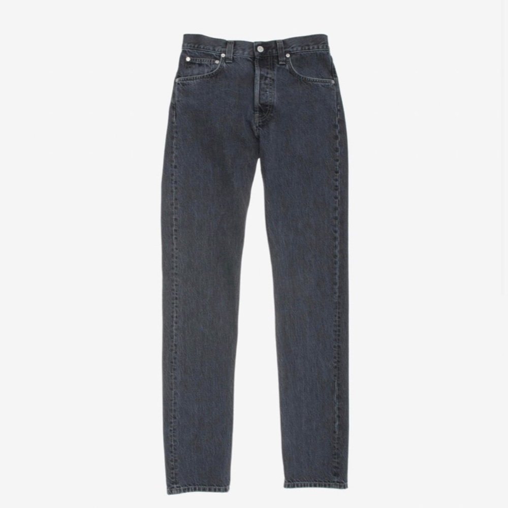 Helmut Lang Masc High Straight Jeans in Washed Black